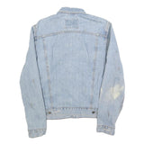LEVI'S Mens Blue Denim Cotton Jacket M Woven Button Closure Distressed
