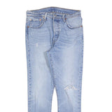 LEVI'S 501S Womens Jeans Blue Slim Straight Denim Light W29 L28 Distressed