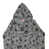 ROSE ET VOILETTE Womens Grey & Black Floral Cotton Blend Hooded Button Jacket M