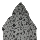 ROSE ET VOILETTE Womens Grey & Black Floral Cotton Blend Hooded Button Jacket M