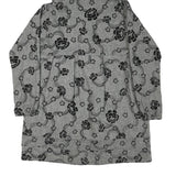 ROSE ET VOILETTE Womens Grey & Black Floral Cotton Blend Hooded Button Jacket M