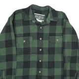 FIELD & STREAM Mens Green & Black Check Shirt L Cotton Flannel Workwear