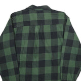 FIELD & STREAM Mens Green & Black Check Shirt L Cotton Flannel Workwear