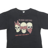 ANVIL Mens Black Graphic T-Shirt M Short Sleeve Crew Neck Skull Bandana