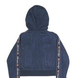 ELLESSE Womens Navy Blue Zip Hoodie UK 10 Logo Tape Sleeve Casual