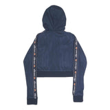 ELLESSE Womens Navy Blue Zip Hoodie UK 10 Logo Tape Sleeve Casual