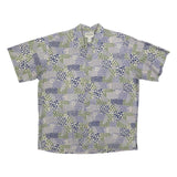 COOKE STREET Mens Blue & Green Pattern Casual Shirt L Cotton Hawaiian Holiday