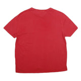 TOMMY HILFIGER Mens Red Graphic T-Shirt XL Short Sleeve Crew Neck