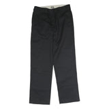 DICKIES Mens Cotton Black Regular Straight Trousers W30 L31 Workwear Zip Closure