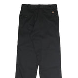 DICKIES Mens Cotton Black Regular Straight Trousers W30 L31 Workwear Zip Closure