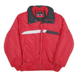 INSIDE EDGE Mens Red & Black Nylon Jacket L Zip Plain Casual Sportswear