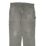 CARHARTT Mens Regular Fit Workwear Grey Denim Jeans W36 L36 Cotton Blend Zip