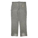 CARHARTT Mens Regular Fit Workwear Grey Denim Jeans W36 L36 Cotton Blend Zip