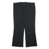 DICKIES Womens Cotton Blend Black Slim Flared Trousers W38 L30 Workwear