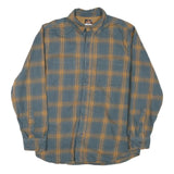 RIDGECUT Mens Blue & Beige Check Shirt M Button-Down Casual Cotton Blend