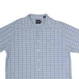 NAUTICA Mens Blue & White Check Short Sleeve Shirt 2XL Cotton Blend Casual