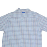 NAUTICA Mens Blue & White Check Short Sleeve Shirt 2XL Cotton Blend Casual
