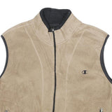 CHAMPION Mens Beige Fleece Zip Jacket Vest M Casual Outdoor Layering Comfortable