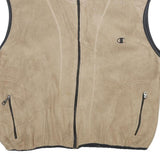 CHAMPION Mens Beige Fleece Zip Jacket Vest M Casual Outdoor Layering Comfortable
