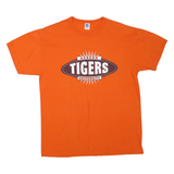 RUSSELL ATHLETIC Mens Orange Auburn Tigers Graphic T-Shirt L Crew Neck Short