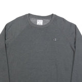 CHAMPION Womens Grey Cotton Blend Crew Neck Sweatshirt L Casual Pullover