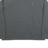 CHAMPION Womens Grey Cotton Blend Crew Neck Sweatshirt L Casual Pullover