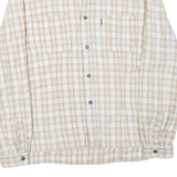 TEDDY'S JEANS Mens Beige & White Checked Cotton Blend Shirt M Casual Long Sleeve
