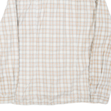 TEDDY'S JEANS Mens Beige & White Checked Cotton Blend Shirt M Casual Long Sleeve