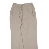 TREVIRA Womens Wool Blend Beige Relaxed Straight Trousers W28 L30 Classic