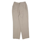 TREVIRA Womens Wool Blend Beige Relaxed Straight Trousers W28 L30 Classic