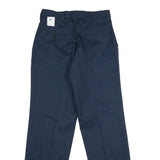 RED KAP Mens Polyester Blend Navy Regular Straight Trousers W30 L31 Classic Zip