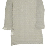 CAMMOMILLA Womens Beige Printed Top 3/4 Sleeve Boat Neck M Sheer Elegant