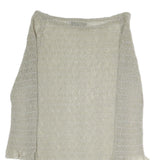 CAMMOMILLA Womens Beige Printed Top 3/4 Sleeve Boat Neck M Sheer Elegant