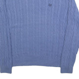 CHAPS Mens Blue Patterned Cotton Blend Jumper Crew Neck Basic Knit XL Casual