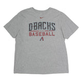 NIKE Mens Grey Arizona Dbacks Baseball Graphic T-Shirt 2XL Short Sleeve Crew