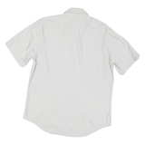 JOOP Mens White Plain Short Sleeve Shirt L Button Casual Formal Summer