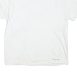 TRUE RELIGION Mens White Regular Fit V-Neck Cotton Blend T-Shirt L Plain Short