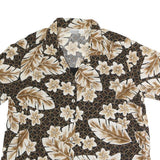 FASHION BUG Womens Brown & Cream Floral Print Shirt Short Sleeve Collared UK 18