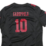 NIKE Mens Black & Red Football Shirt L Short Sleeve V-Neck Garoppolo NFL Super