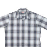 WRANGLER Mens Blue & White Check Shirt XL Cotton Blend Casual Short Sleeve