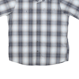 WRANGLER Mens Blue & White Check Shirt XL Cotton Blend Casual Short Sleeve