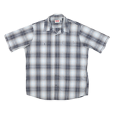 WRANGLER Mens Blue & White Check Shirt XL Cotton Blend Casual Short Sleeve