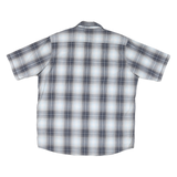 WRANGLER Mens Blue & White Check Shirt XL Cotton Blend Casual Short Sleeve