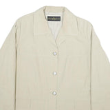 CLAUDE HAVREY Womens Beige Button Jacket UK 20 Polyester Blend Classic Style