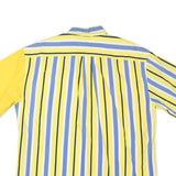 TOMMY HILFIGER Mens Yellow & Blue Cotton Blend Stripe Shirt XL Short Sleeve
