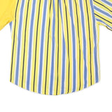 TOMMY HILFIGER Mens Yellow & Blue Cotton Blend Stripe Shirt XL Short Sleeve