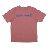 CARHARTT Mens Rust & Blue Logo Graphic T-Shirt XL Short Sleeve Crew Neck