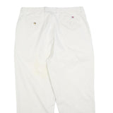 TOMMY HILFIGER Mens Cotton Blend White Regular Straight Trousers W38 L30