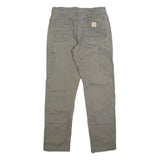 CARHARTT Mens Relaxed Fit Grey Cotton Blend Trousers W32 L32 Workwear Zip