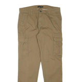 PEACOCKS Mens Slim Beige Cargo Trousers W32 L30 Cotton Blend Zip Pocket Casual